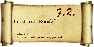 Fridrich René névjegykártya